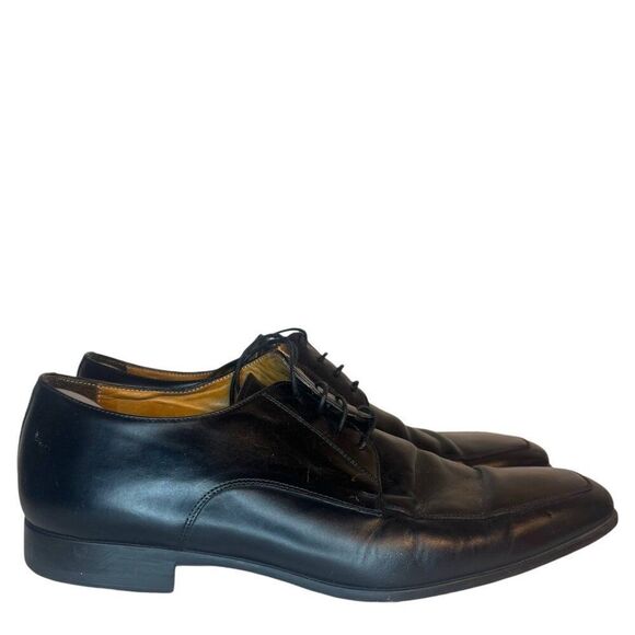 $700 Santoni Italian Leather Dress Shoes 8.5 Prichard Apron Toe Derby Oxford main image 4